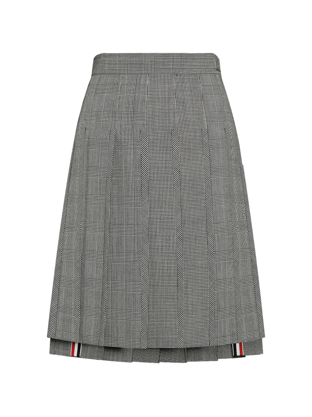 Thom Browne Gonna midi plissettata con motivo pied-de-poule - Grigio
