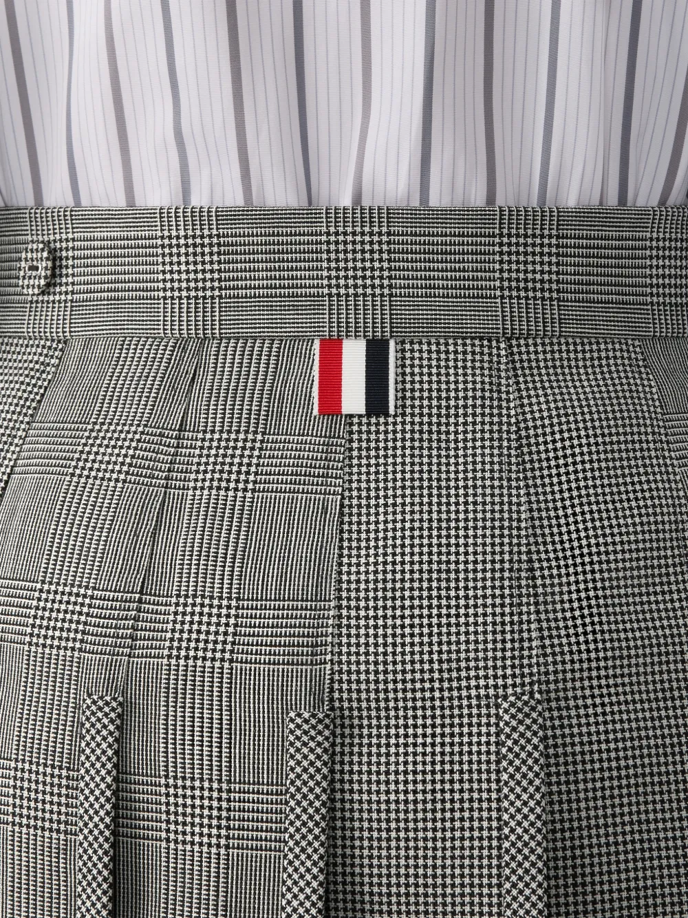 Thom Browne Midi-rok met pied-de-poule print Grijs