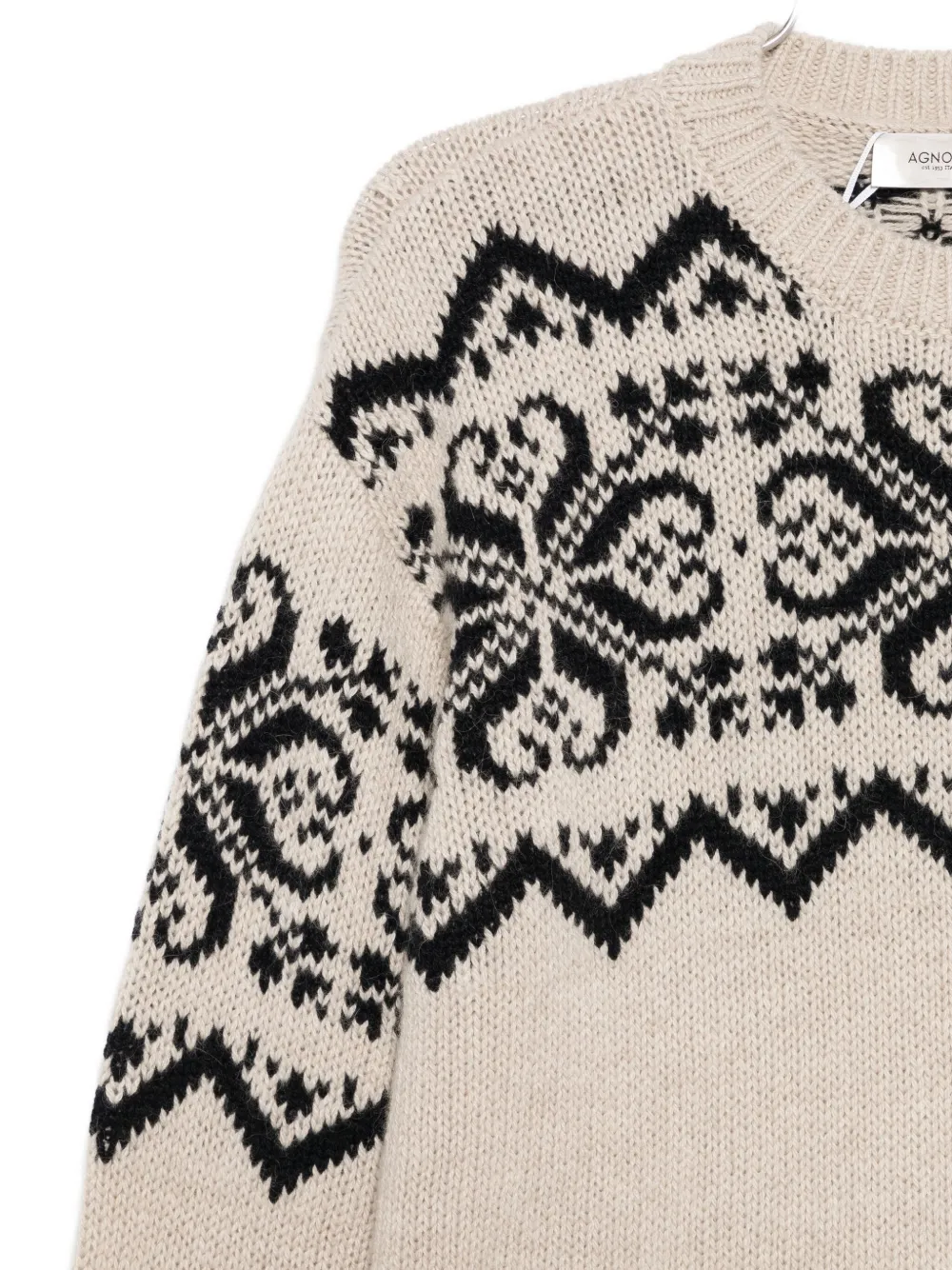 Agnona Patterned Sweater In Neutral