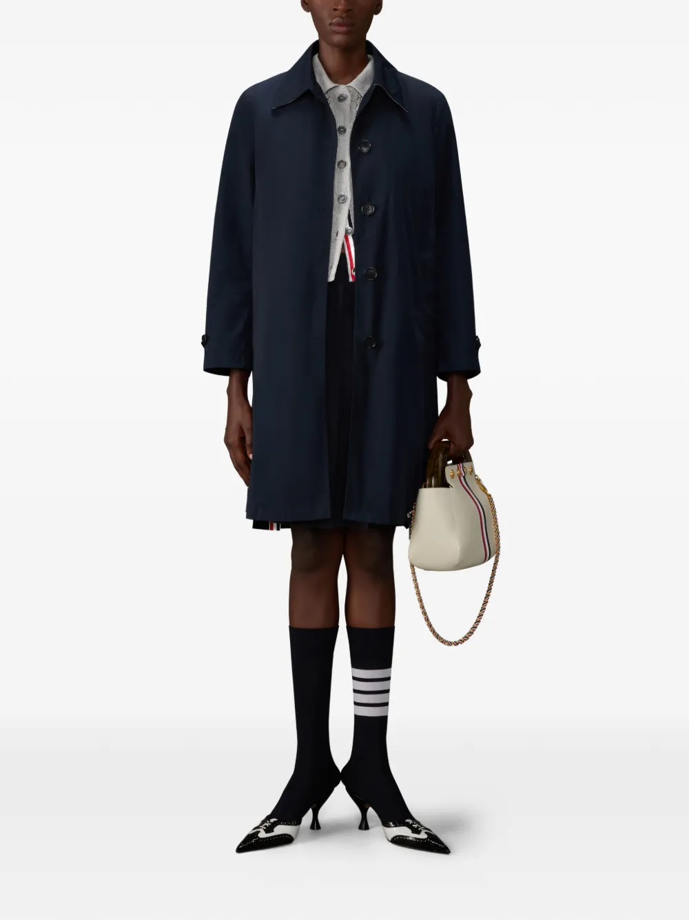 Thom Browne Hector pointelle vest met korte mouwen Grijs