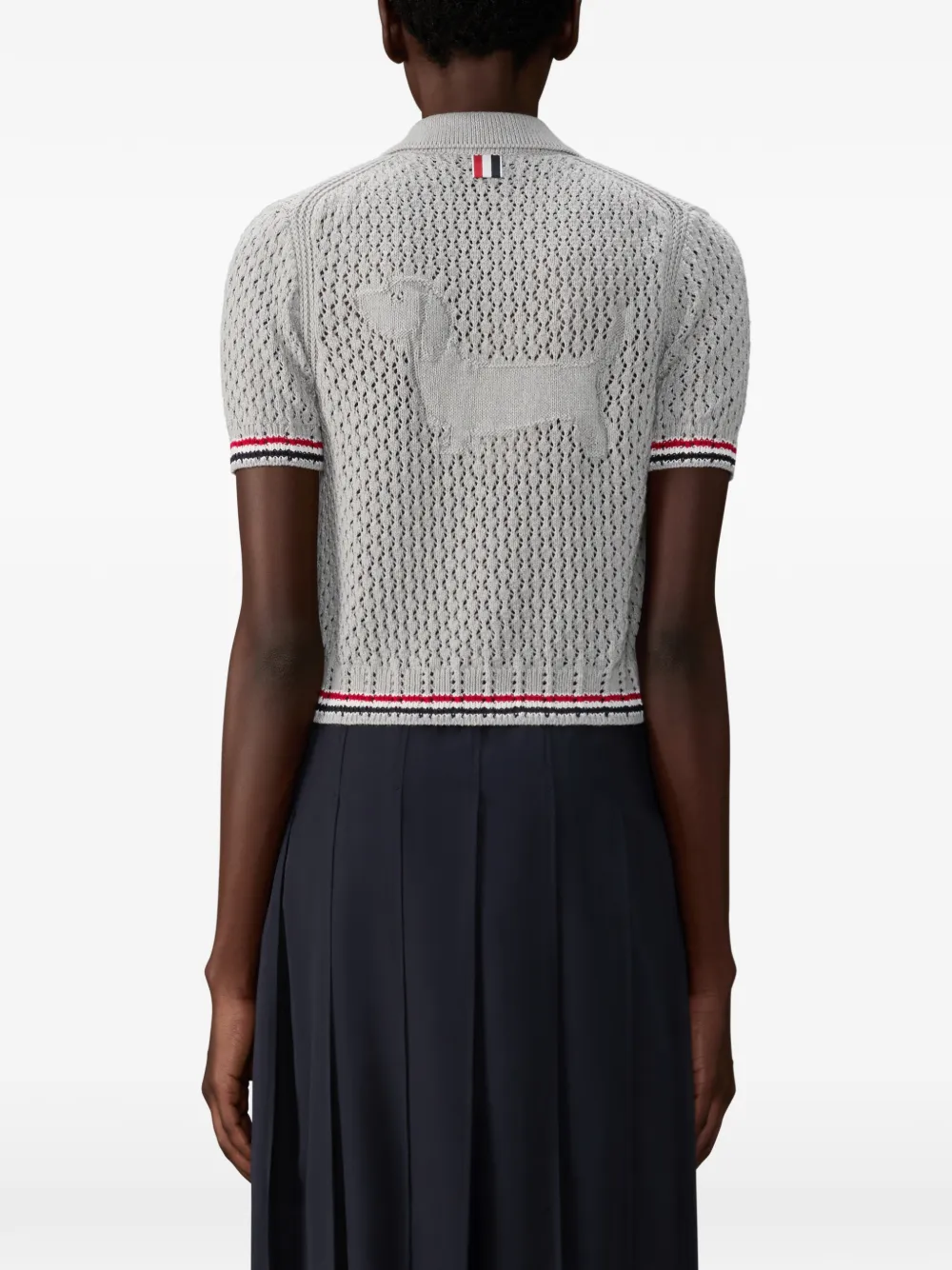 Thom Browne Hector pointelle vest met korte mouwen Grijs