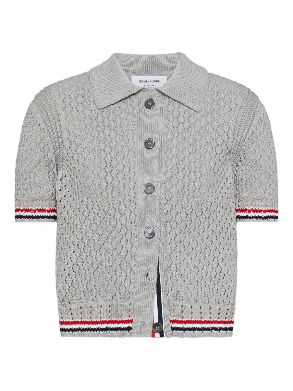 Thom Browne Cardigan a maniche corte - Grigio