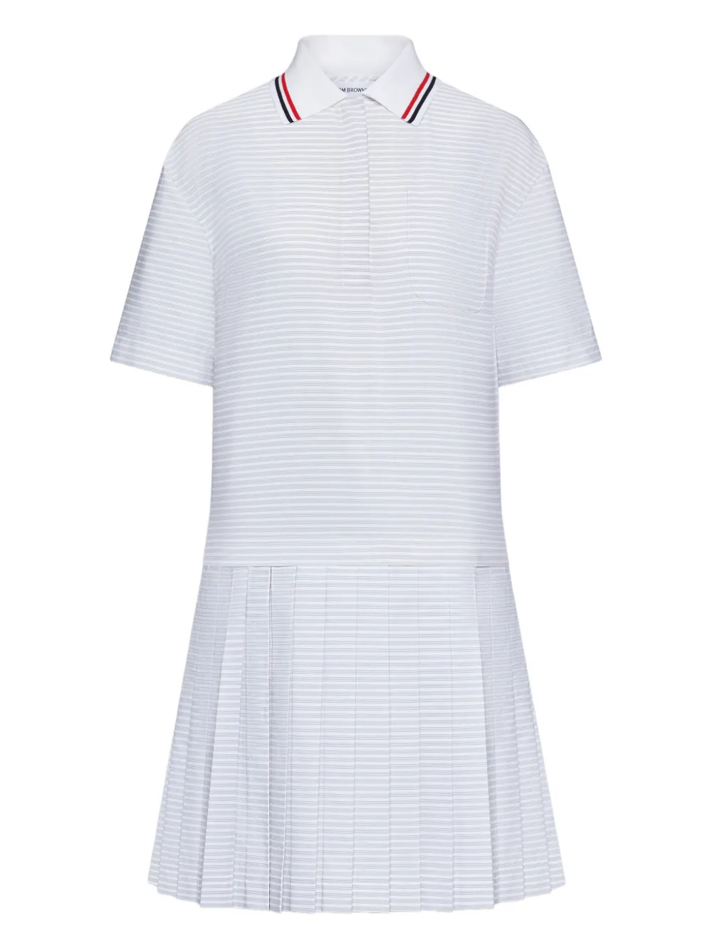 Thom Browne Abito corto stile polo con dettaglio a 4 righe - Bianco