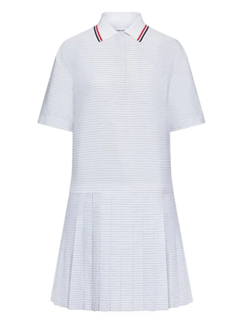 Thom Browne 4-bar pleated polo mini dress