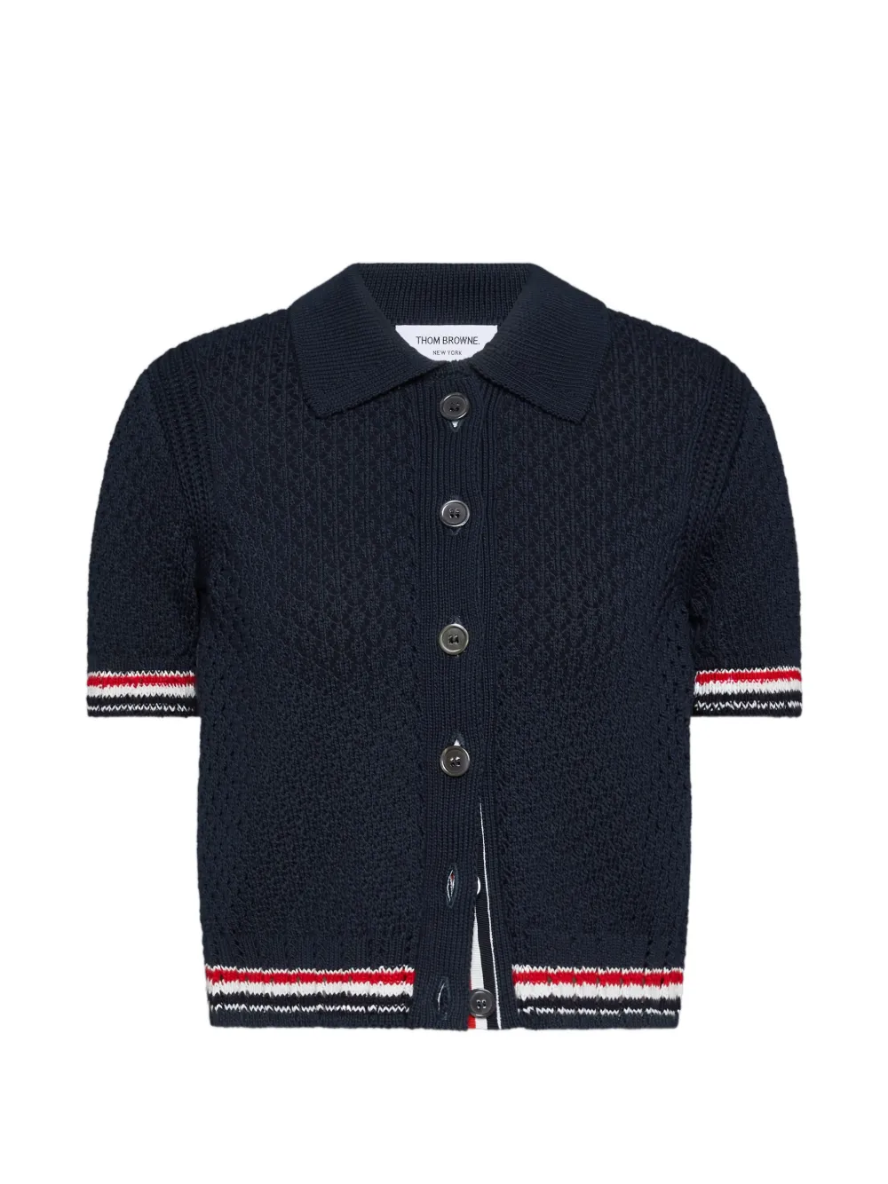 Thom Browne Vest met korte mouwen en puntige neus Wit