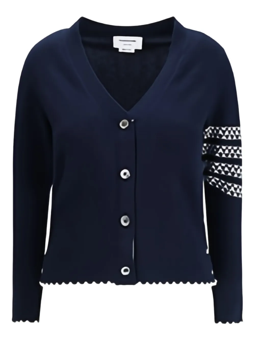 Thom Browne Holiday Merino Hector Intarsia Cardigan In Black