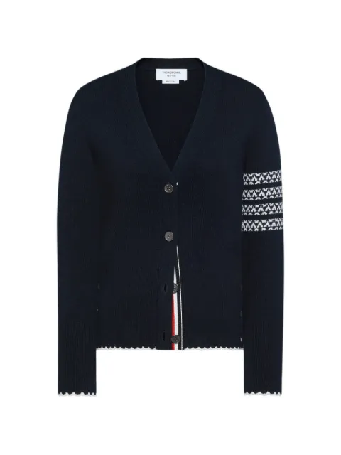 Thom Browne cárdigan con motivo de cuatro rayas y cuello en V