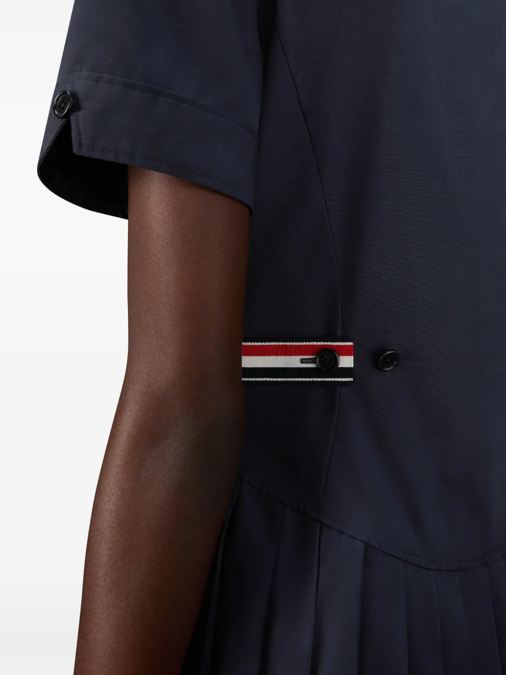 buttoned pleated midi dress