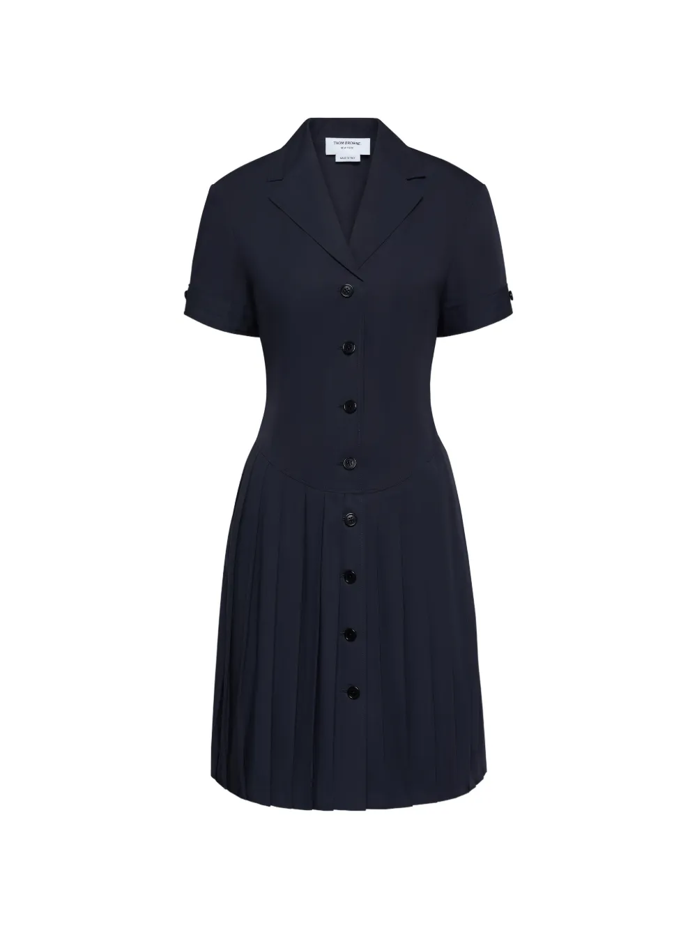 Thom Browne buttoned pleated midi dress - Blue