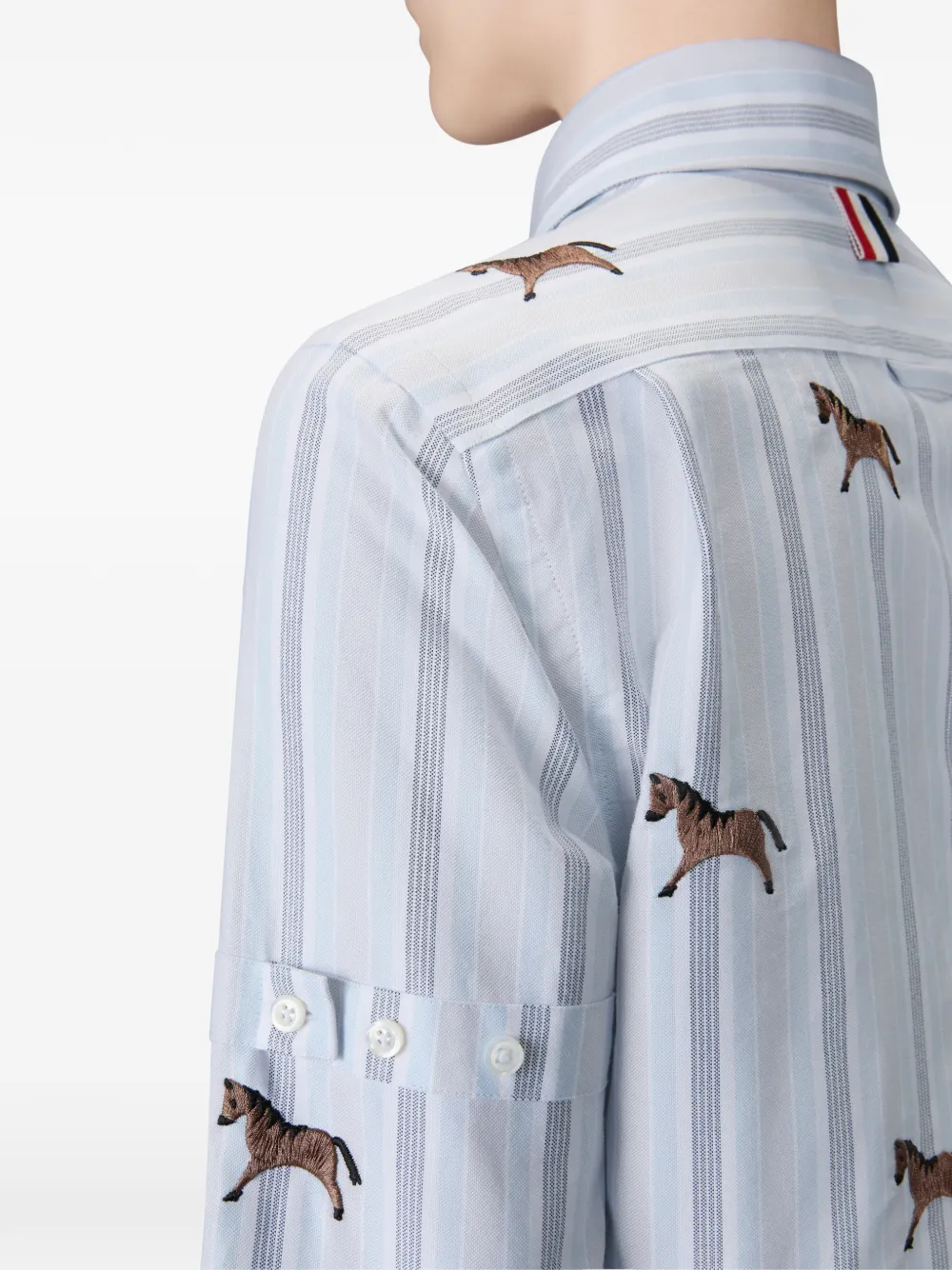 striped horse cropped shirt