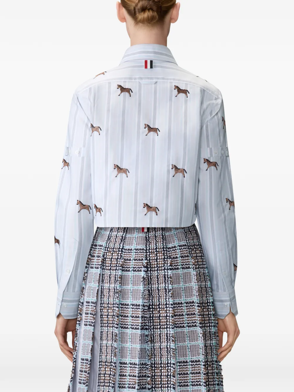 striped horse cropped shirt