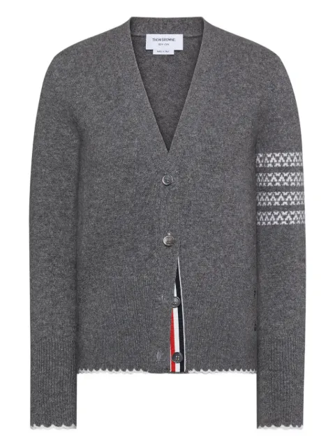Thom Browne cárdigan con motivo de cuatro rayas y cuello en V