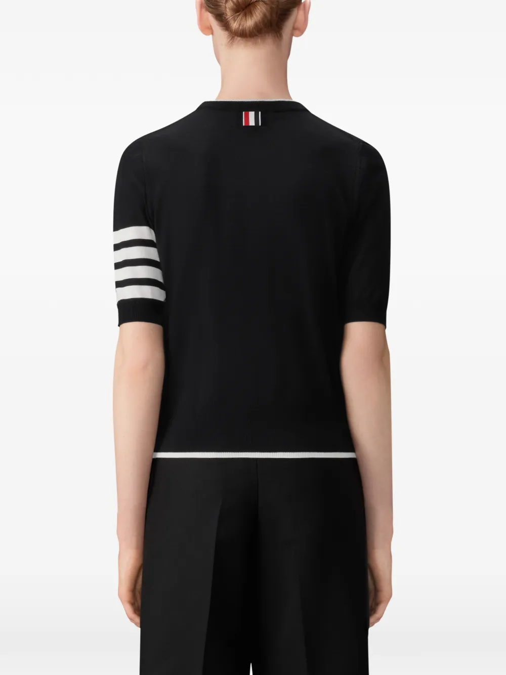 Thom Browne T-shirt met vier strepen Zwart
