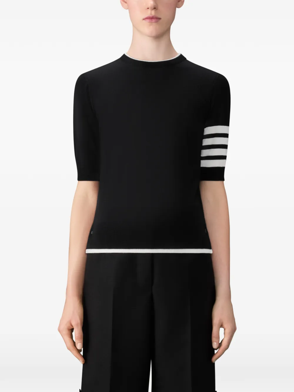  Thom Browne 4-bar Short-sleeve T-shirt - Black 