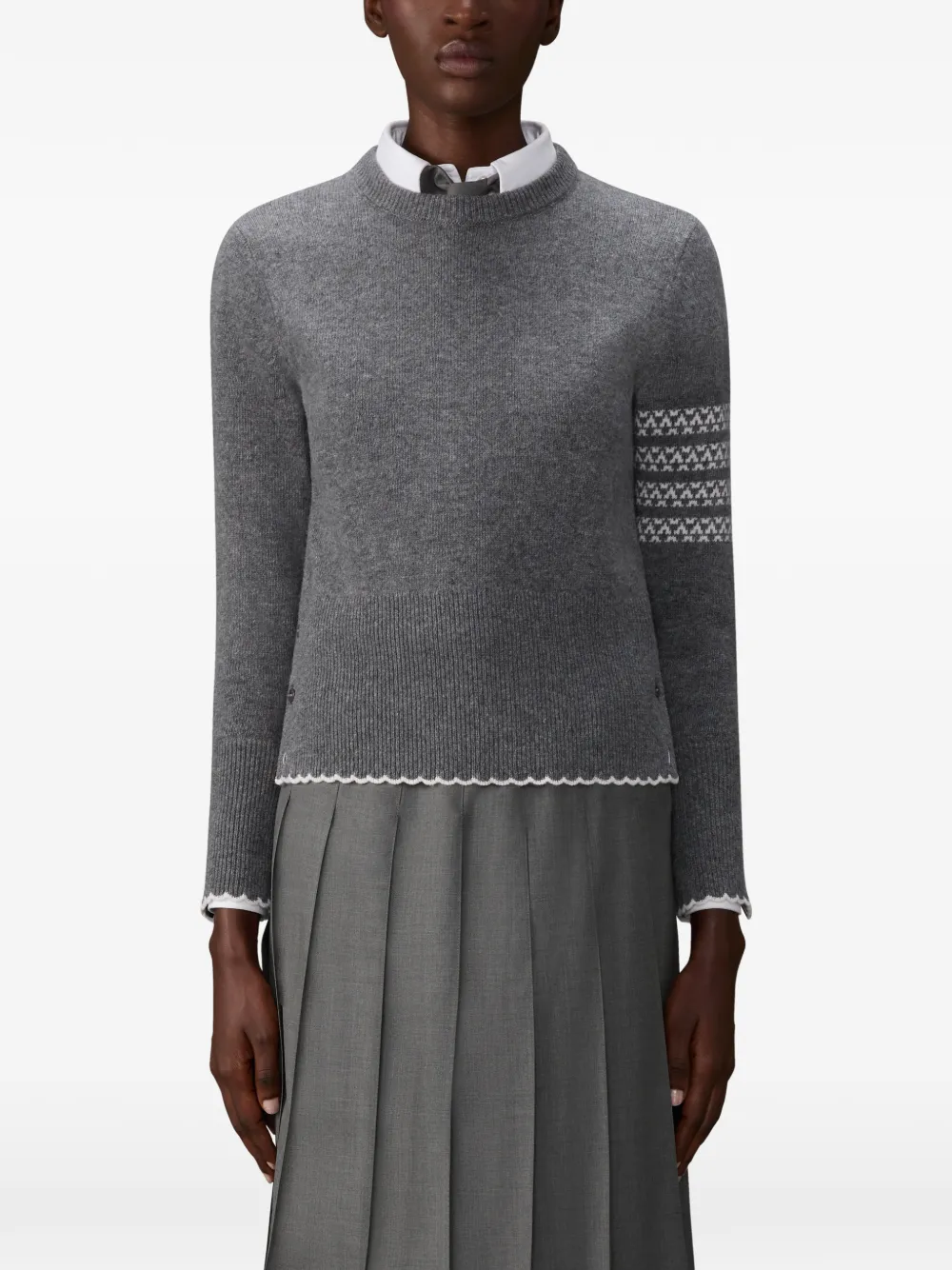  Thom Browne Button-detail Sweater - Grey 