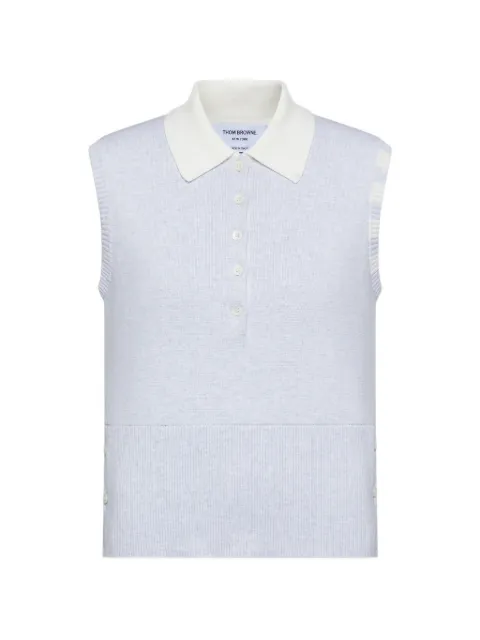 Thom Browne playera tipo polo sin mangas con motivo 4-Bar