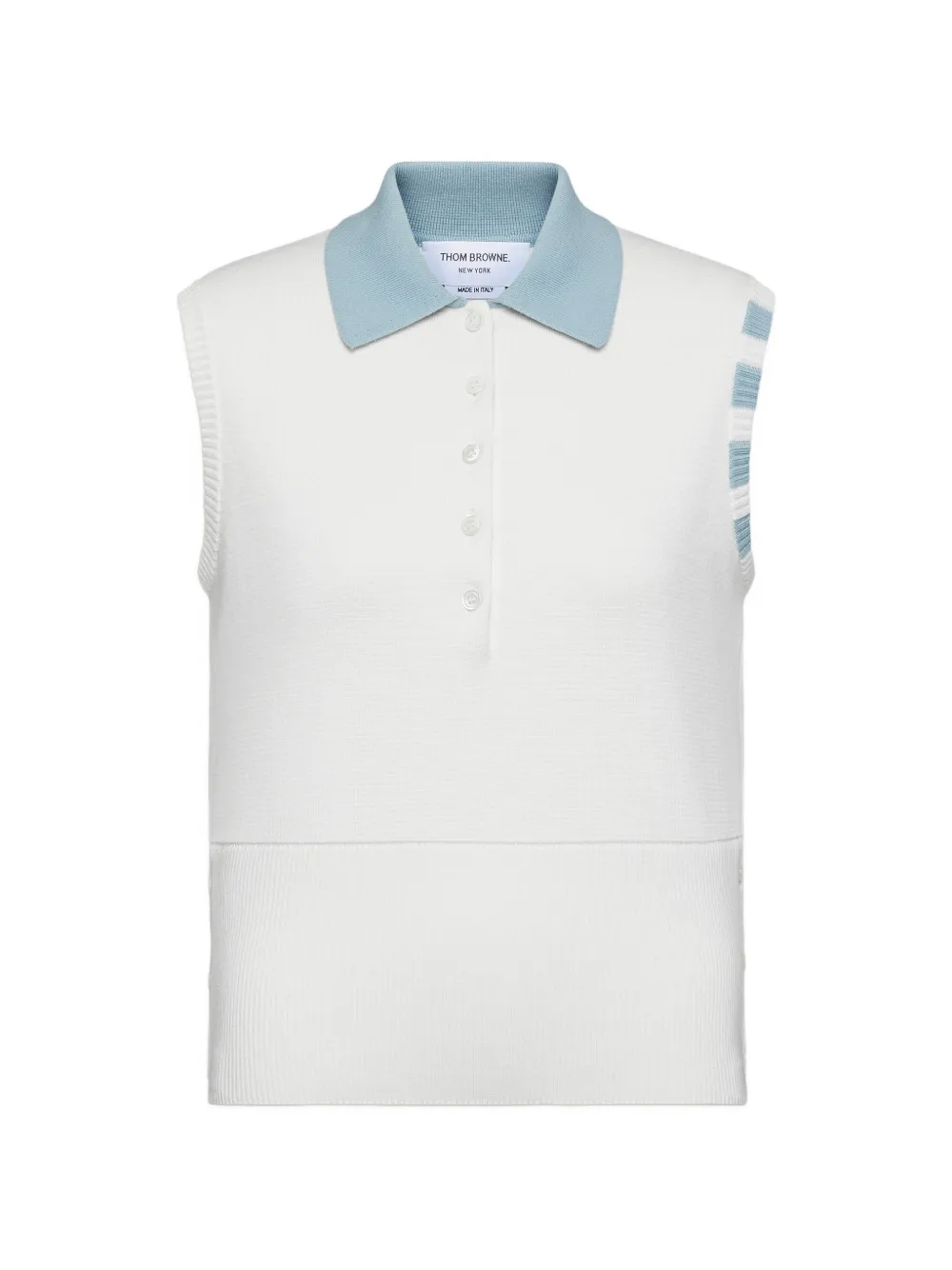 Thom Browne sleeveless polo shirt - Bianco