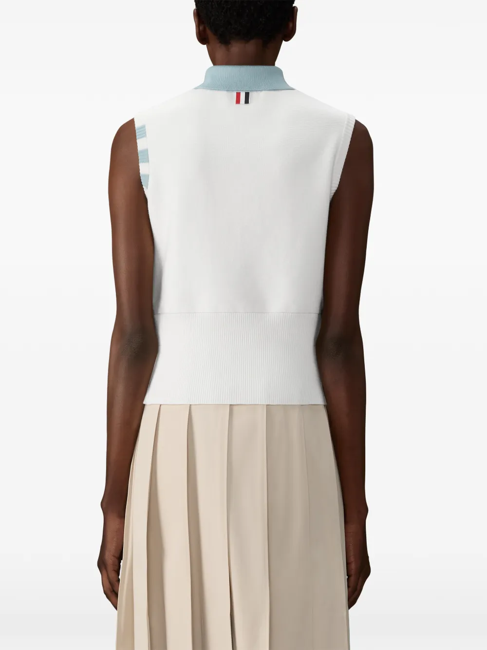 Thom Browne Mouwloos poloshirt Wit