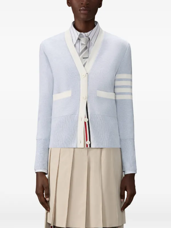THOM BROWNE グレー カーディガン ストライプ袖 Thom Browne ストライプ カーディガン | グレー | FARFETCH JP