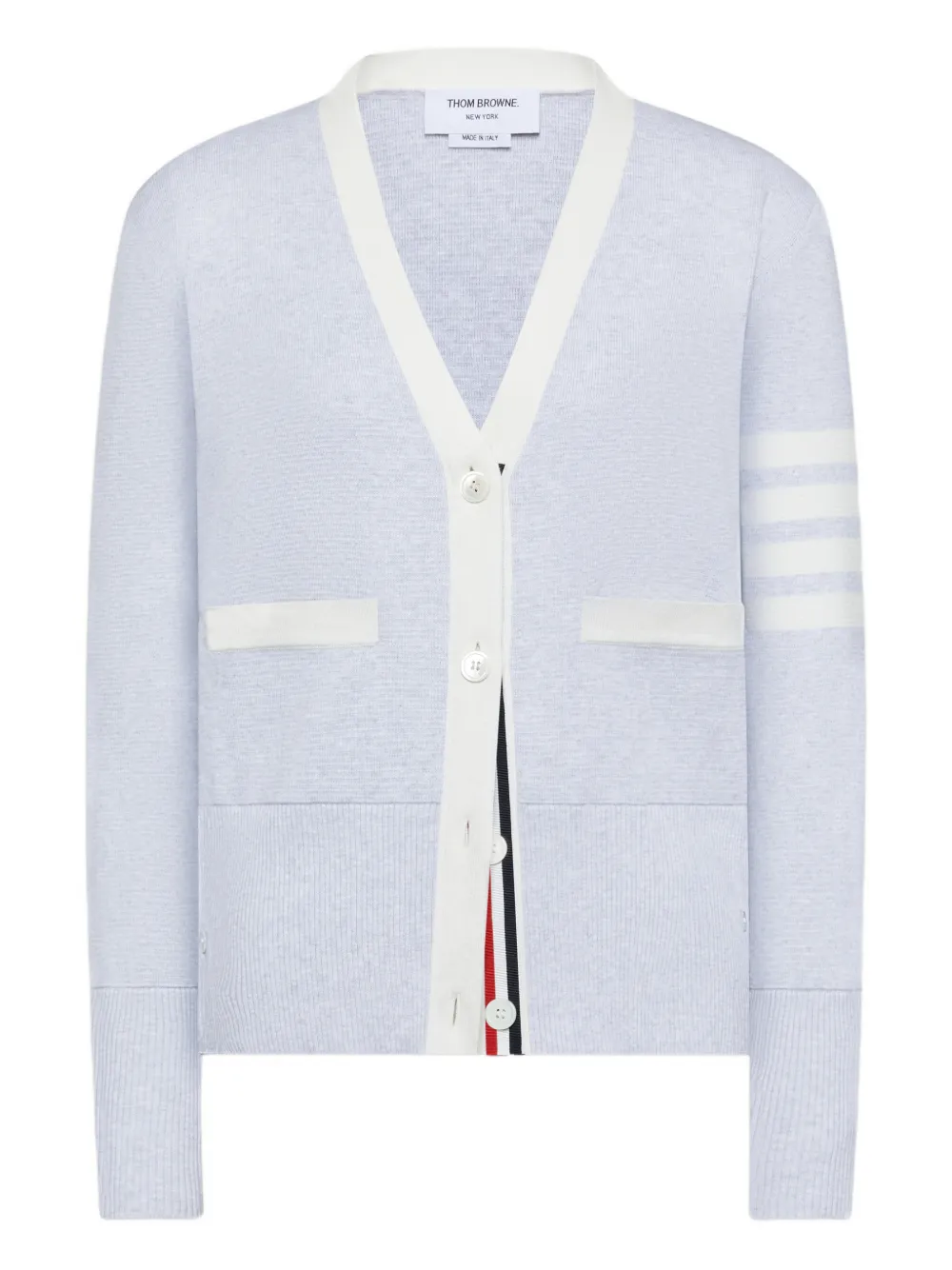 Thom Browne Cardigan Milano con dettaglio a 4 righe - Grigio
