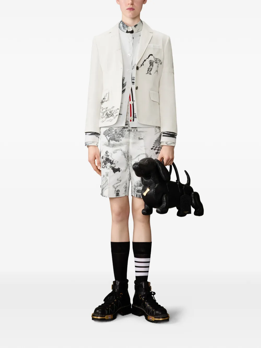 Thom Browne Blouse met borduurwerk Wit