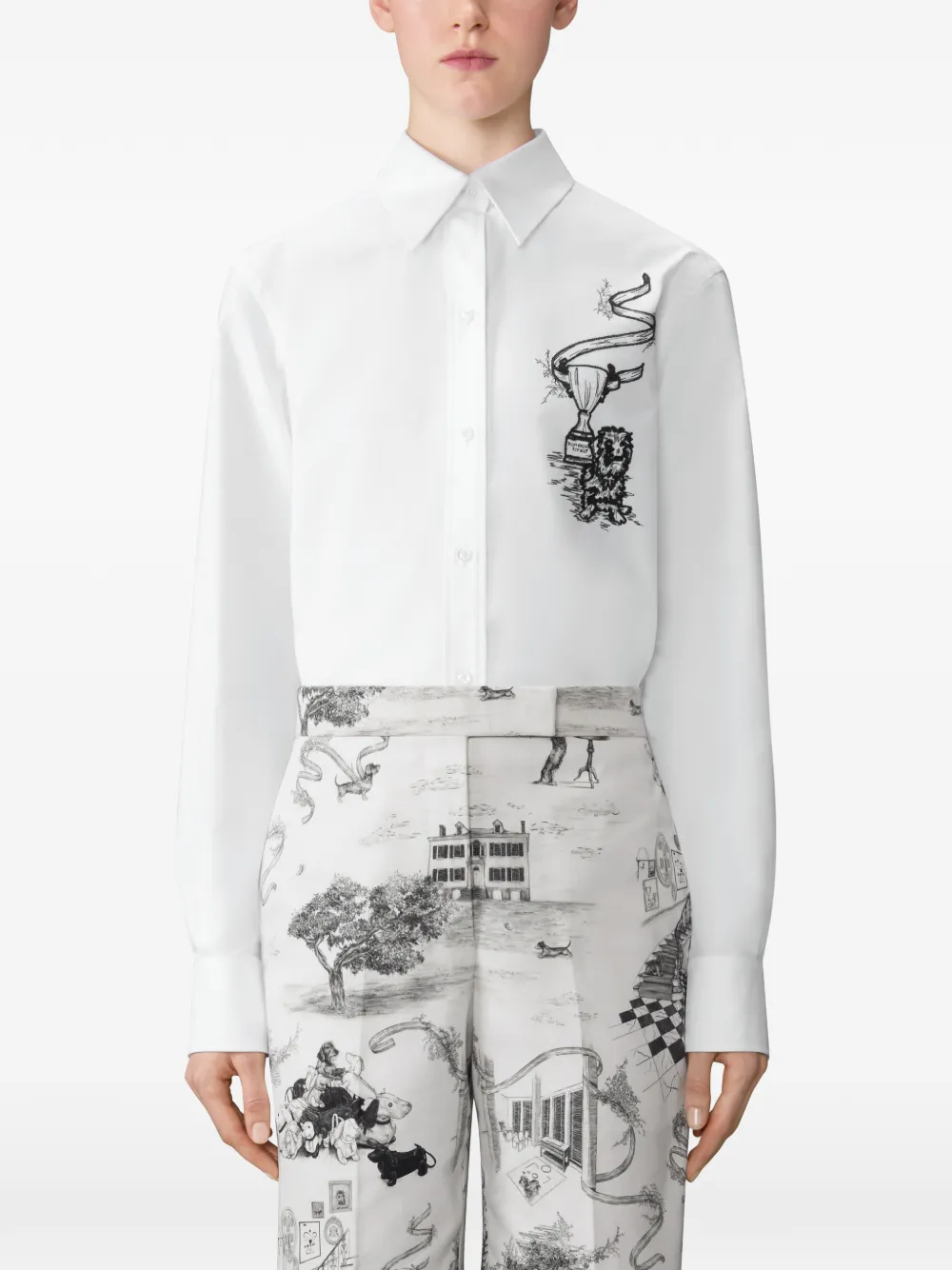 Thom Browne Blouse met borduurwerk Wit