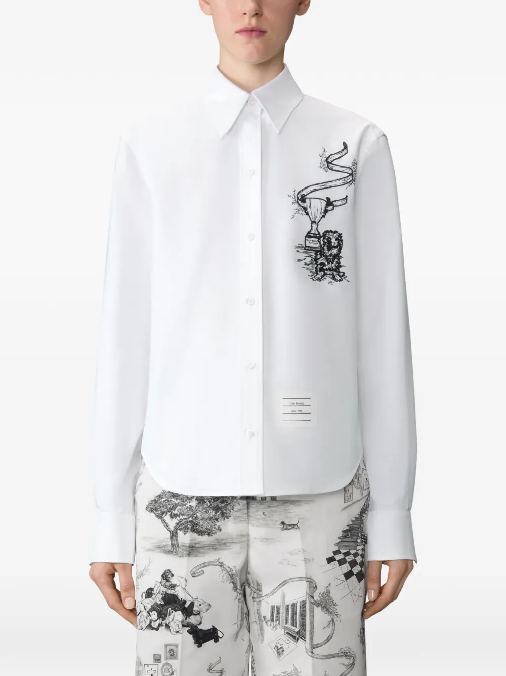 Thom Browne Blouse met borduurwerk Wit