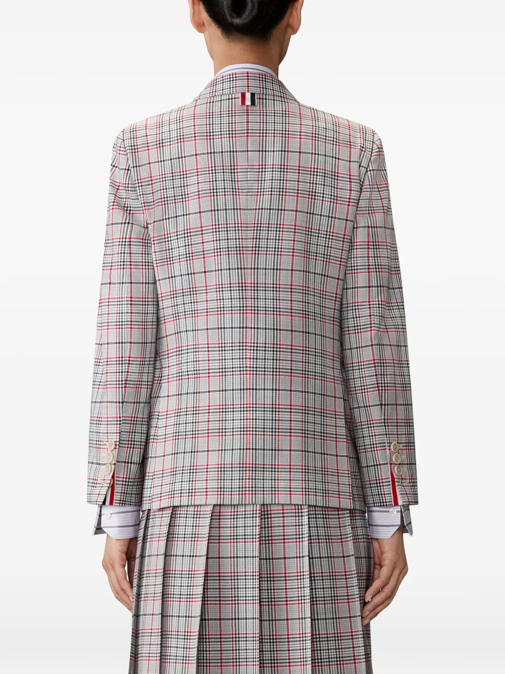 Thom Browne Geruite blazer Grijs