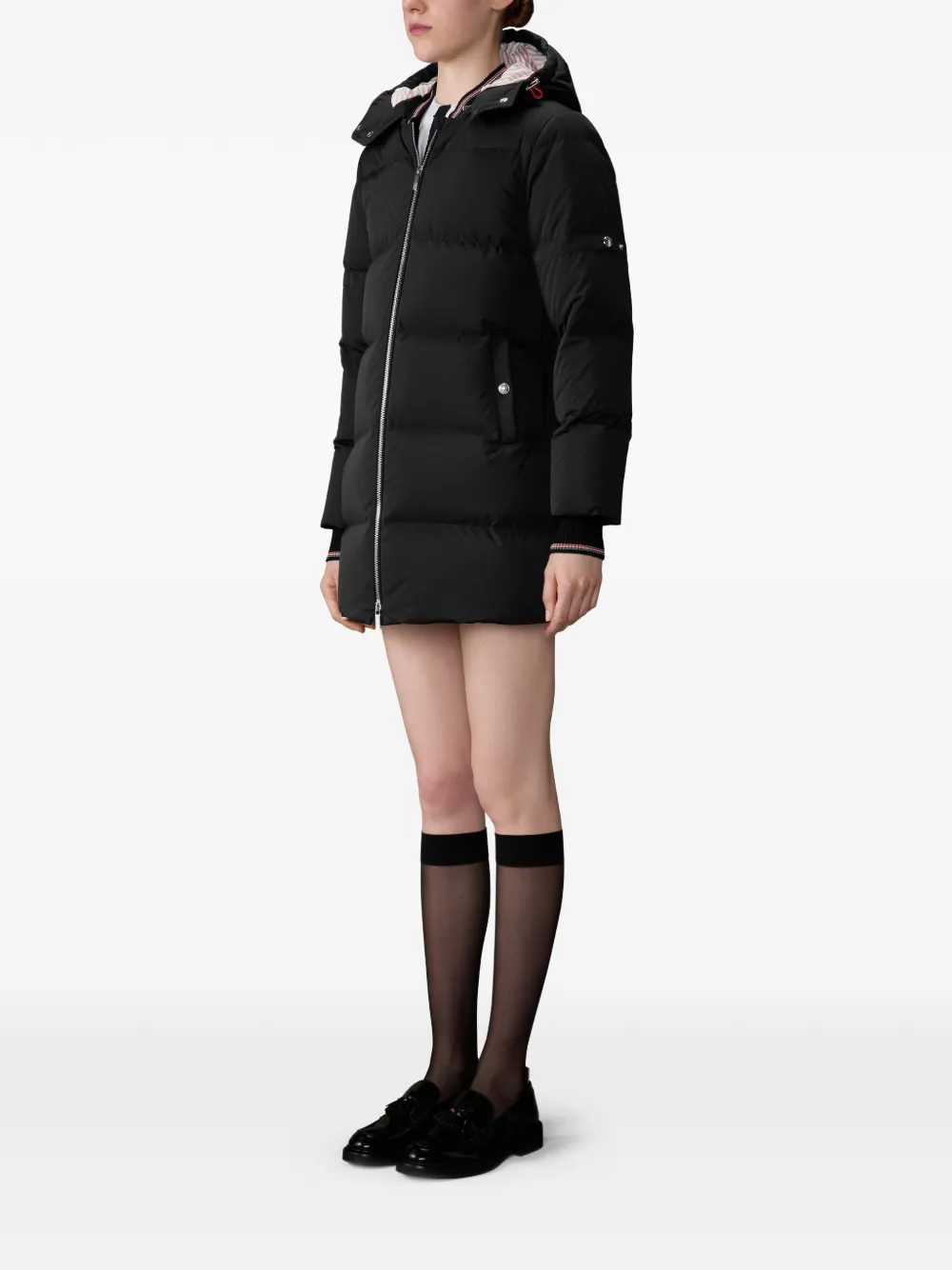 Thom Browne Gewatteerde jas met rits Zwart
