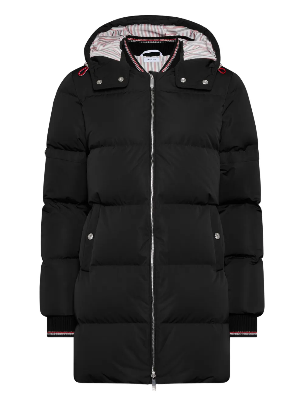 Thom Browne zip-up padded coat - Black
