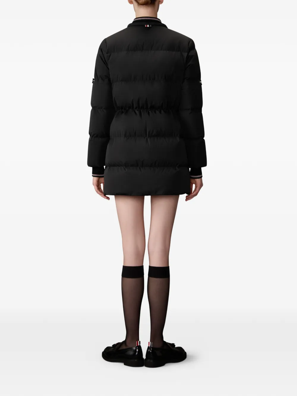 Thom Browne Gewatteerde jas met rits Zwart