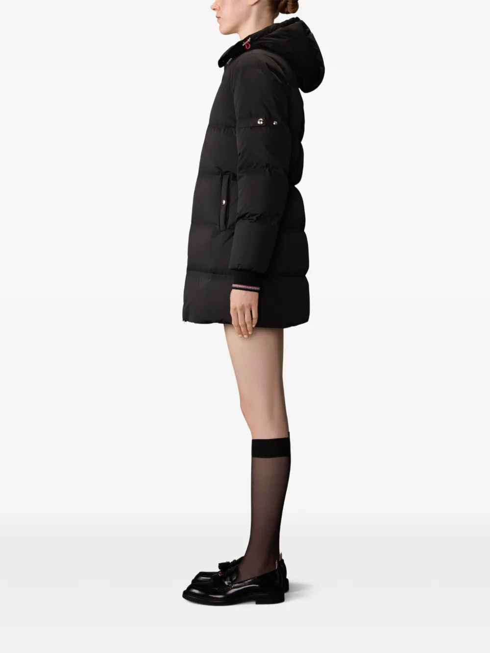 Thom Browne Gewatteerde jas met rits Zwart