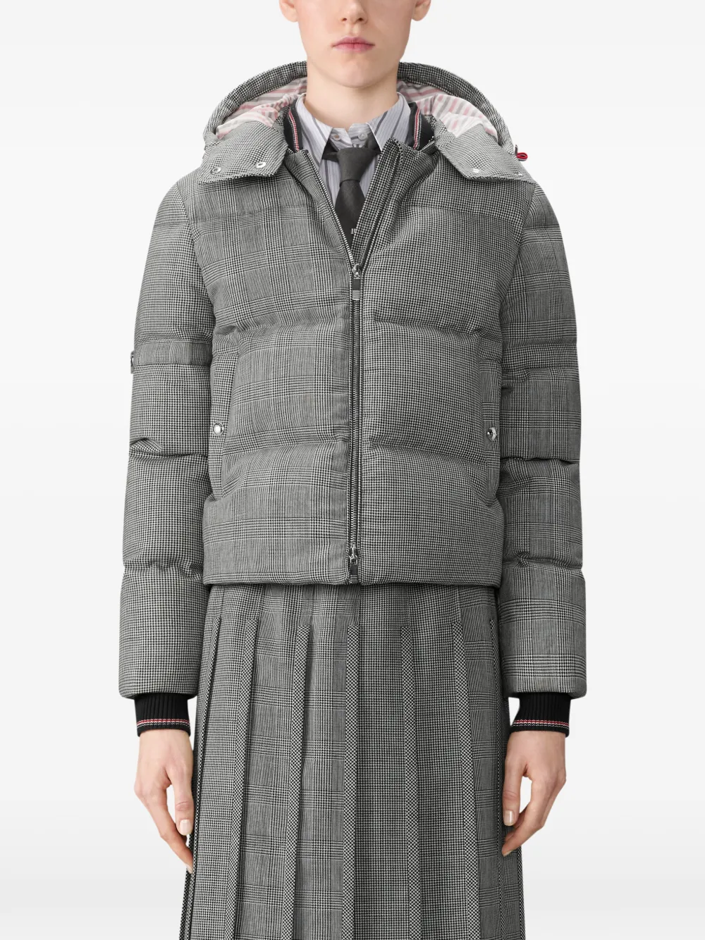  Thom Browne Patterned Hooded Jacket - Grey 