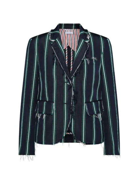 Thom Browne striped raw edge blazer