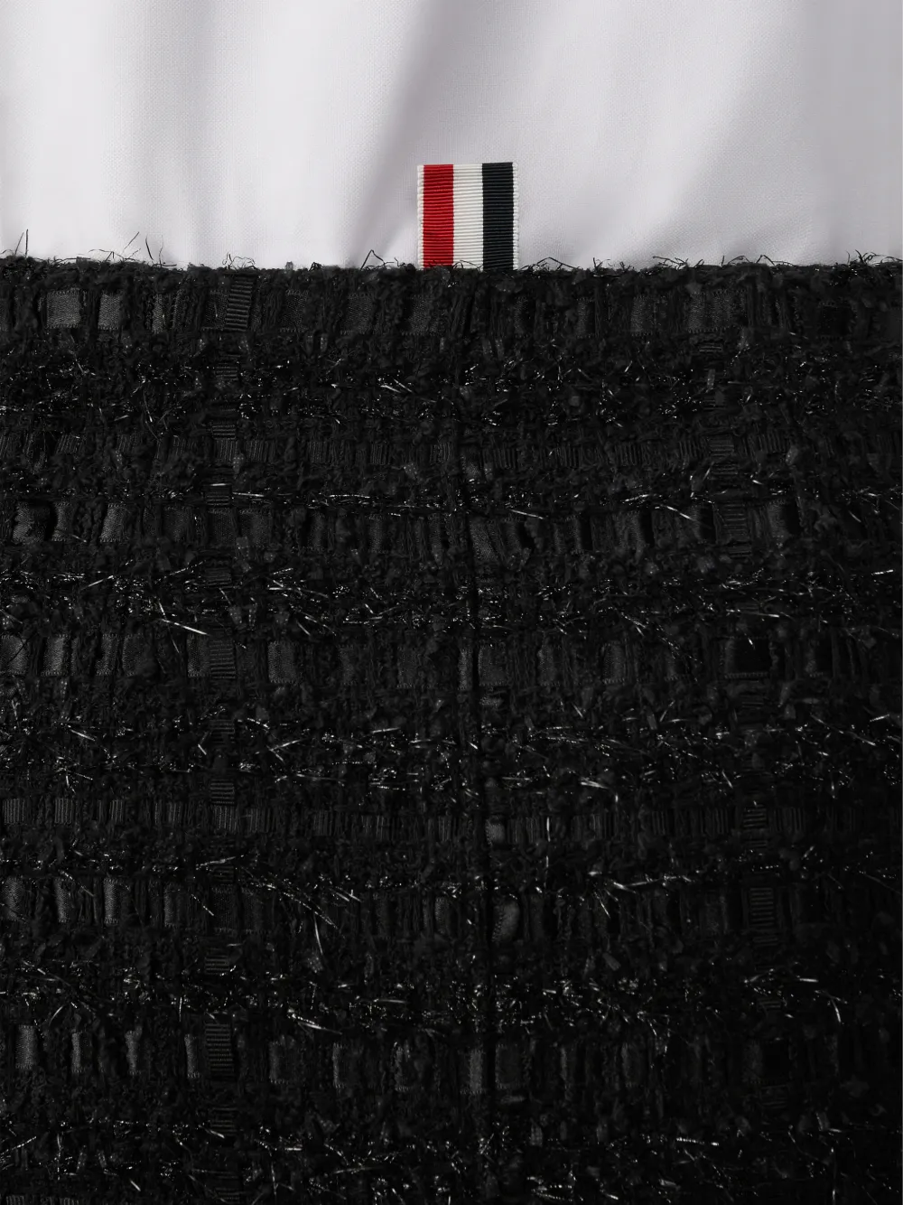 Thom Browne Satin Ribbon Frayed Skirt In Black