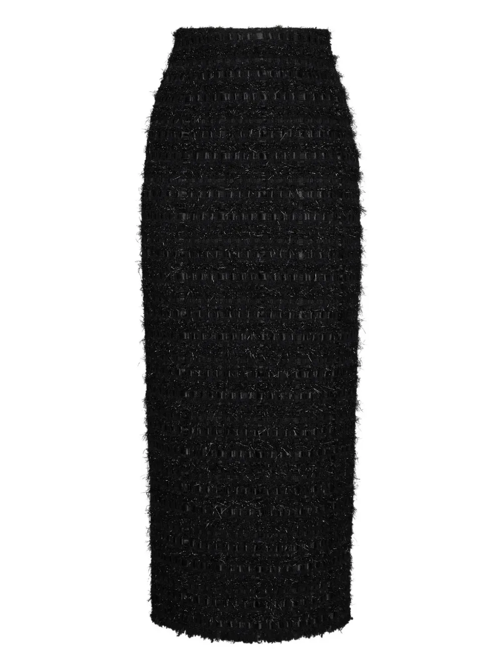 Thom Browne Satin Ribbon Frayed Skirt In Black