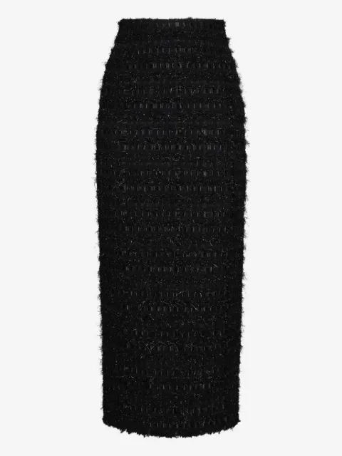 Thom Browne nederdel med satin-bånd og frynser