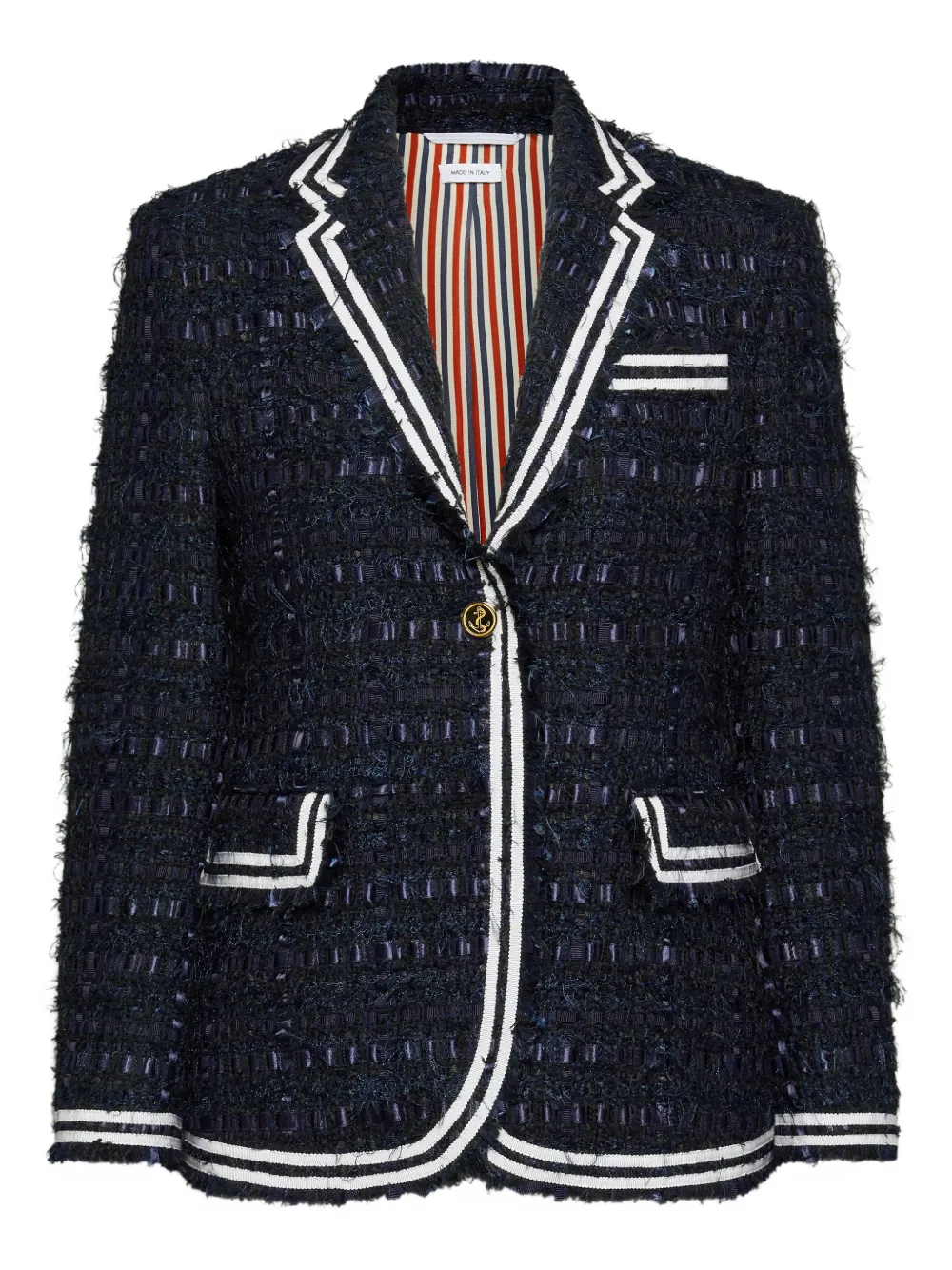 Thom Browne Cappotto con nastro - Blu