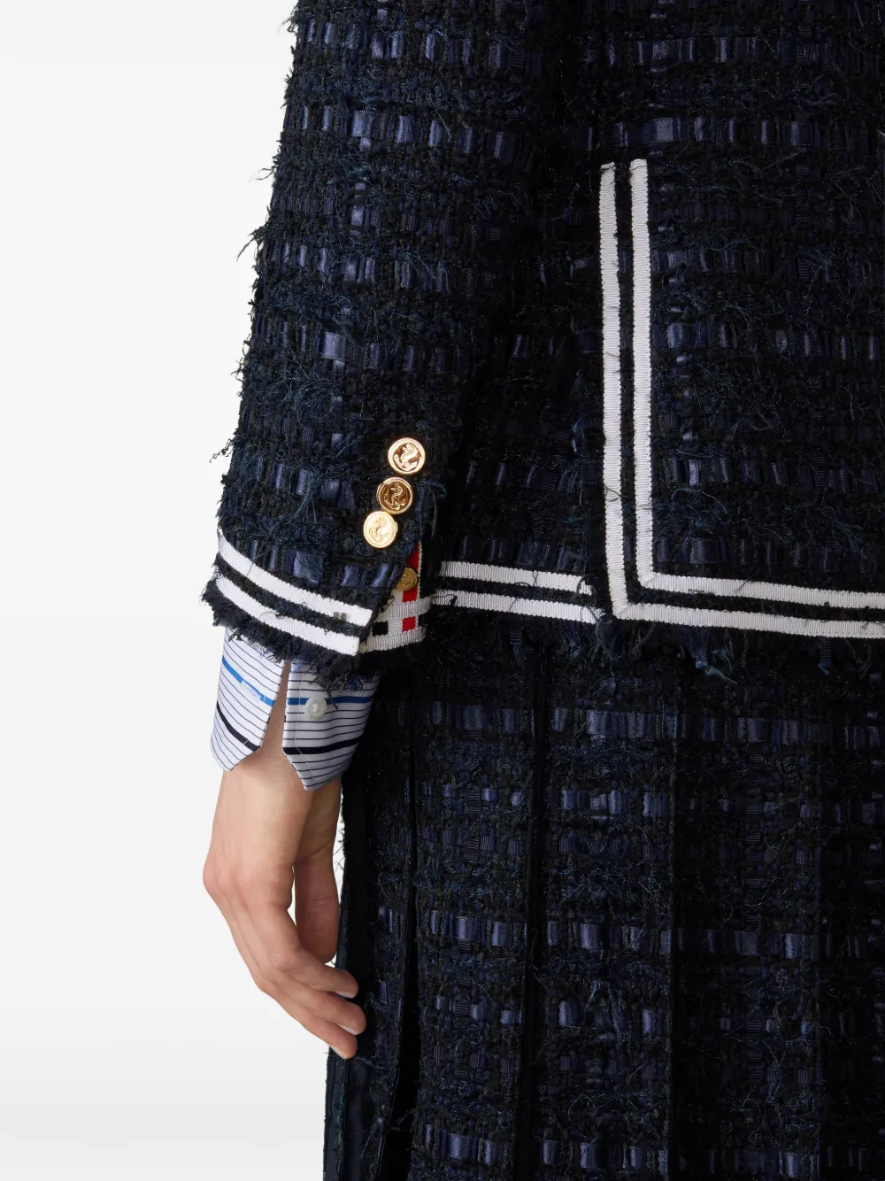 Thom Browne Ribbon tweed sportjas Blauw