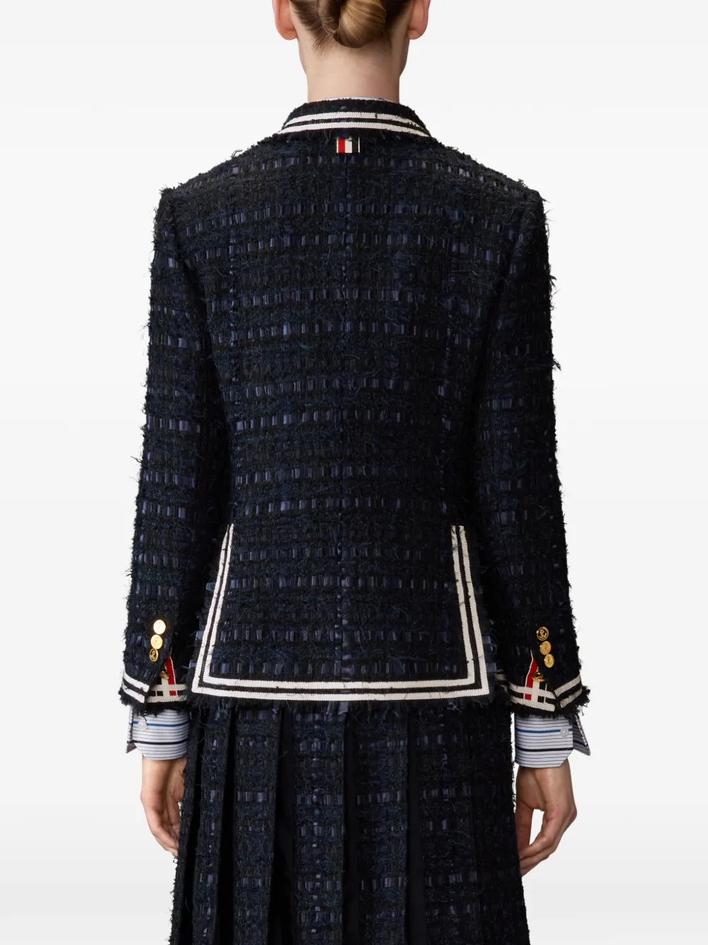 Thom Browne Ribbon tweed sportjas Blauw