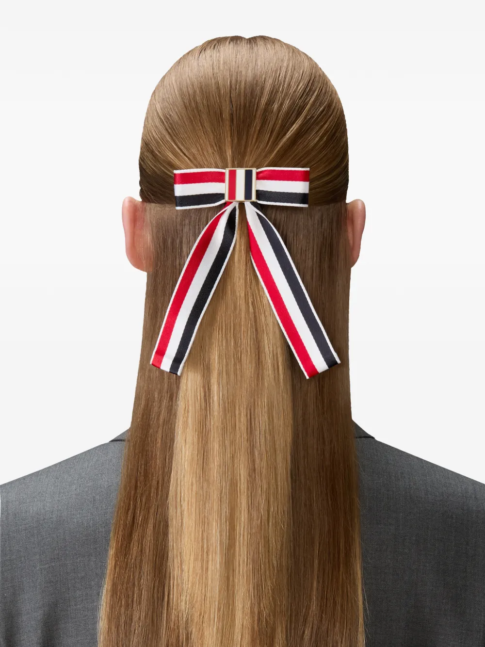 Thom Browne RWB satijnen haarspeld met strik Wit
