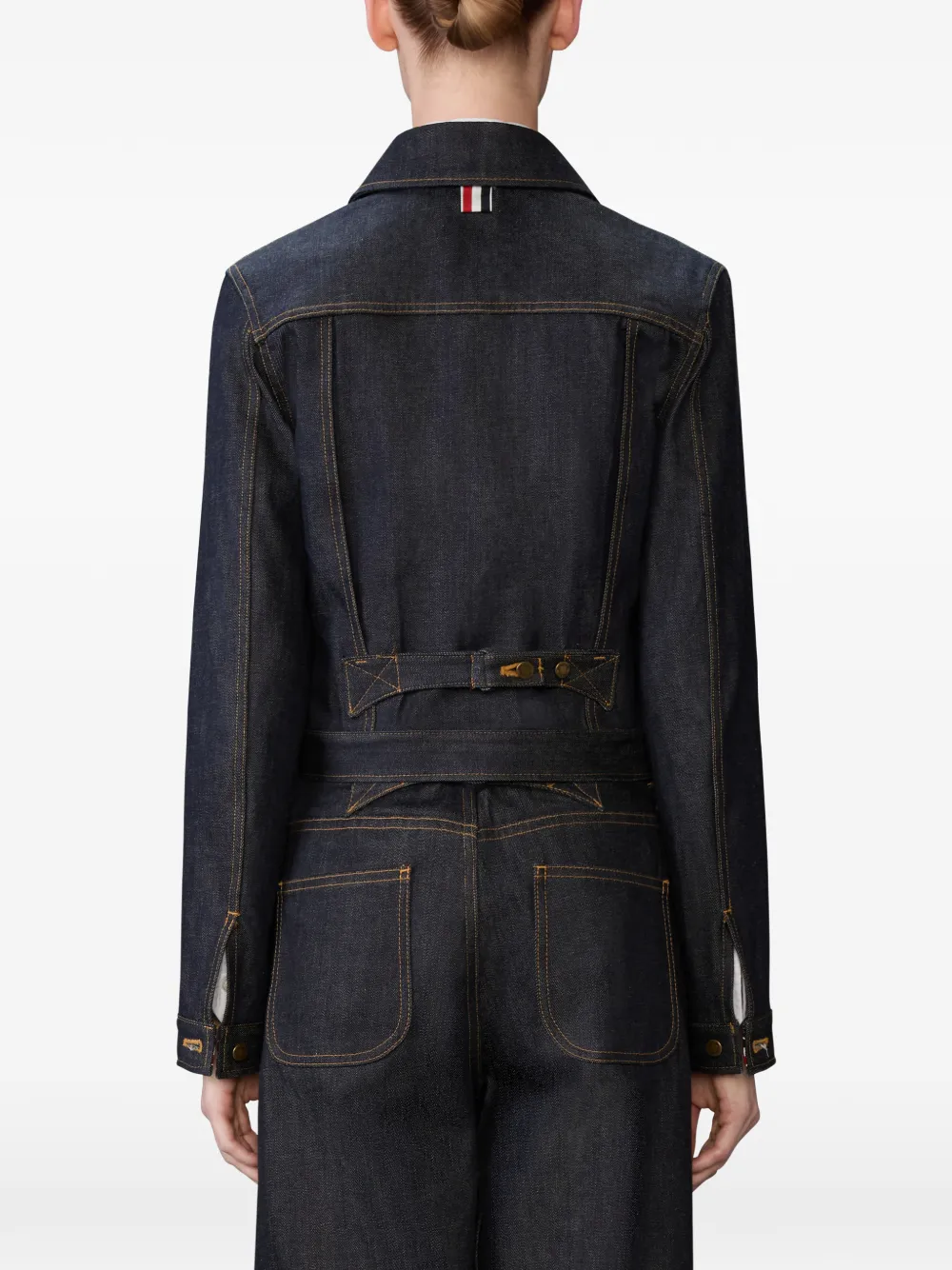 Thom Browne Denim jack met puntige kraag Blauw