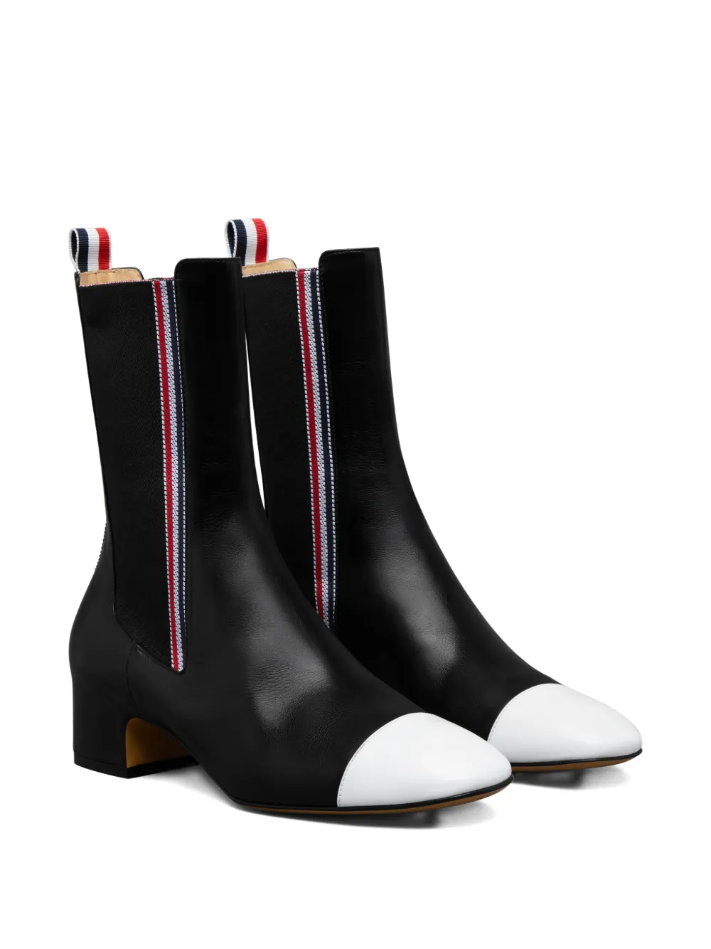 Thom Browne stripe-detail cap-toe chelsea boots Zwart