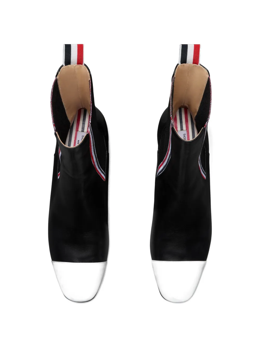 Thom Browne stripe-detail cap-toe chelsea boots Zwart