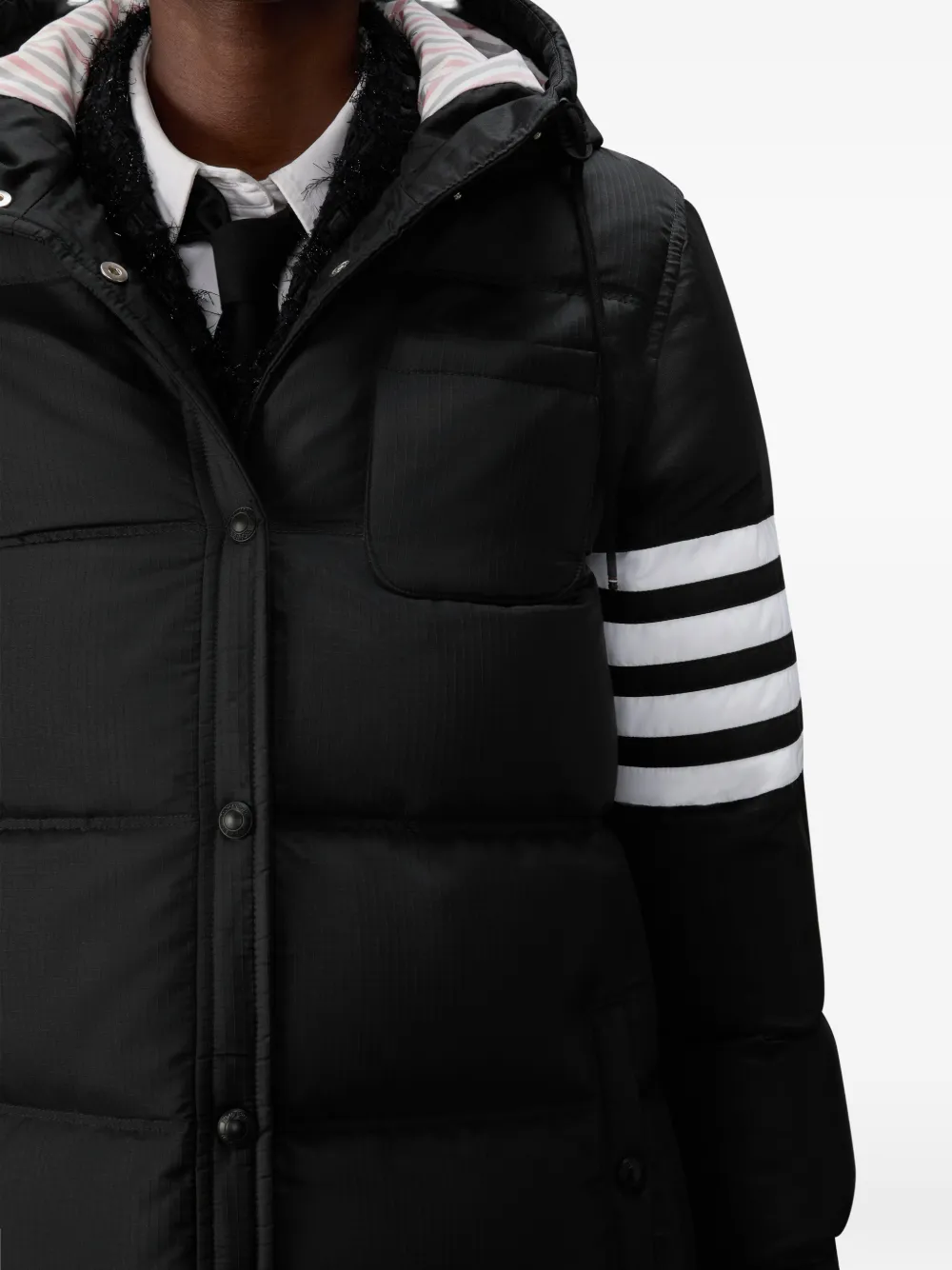 Thom Browne Ripstop 4-bar Parka In Black