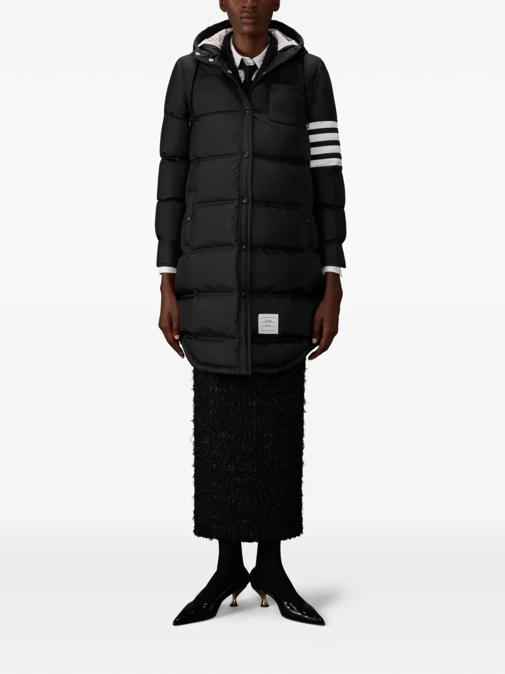 Thom Browne Ripstop 4-bar Parka In Black