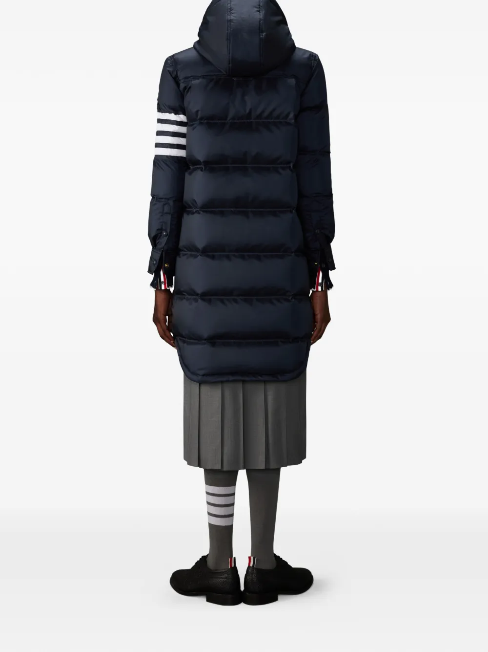 Thom Browne Lichtgewicht parka met 4 strepen Blauw