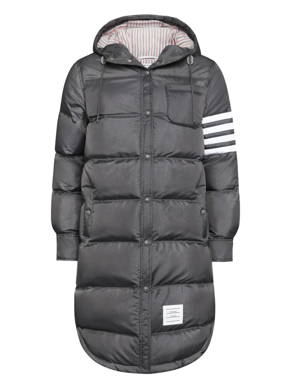 Thom Browne Ripstop 4-bar Parka In Gray