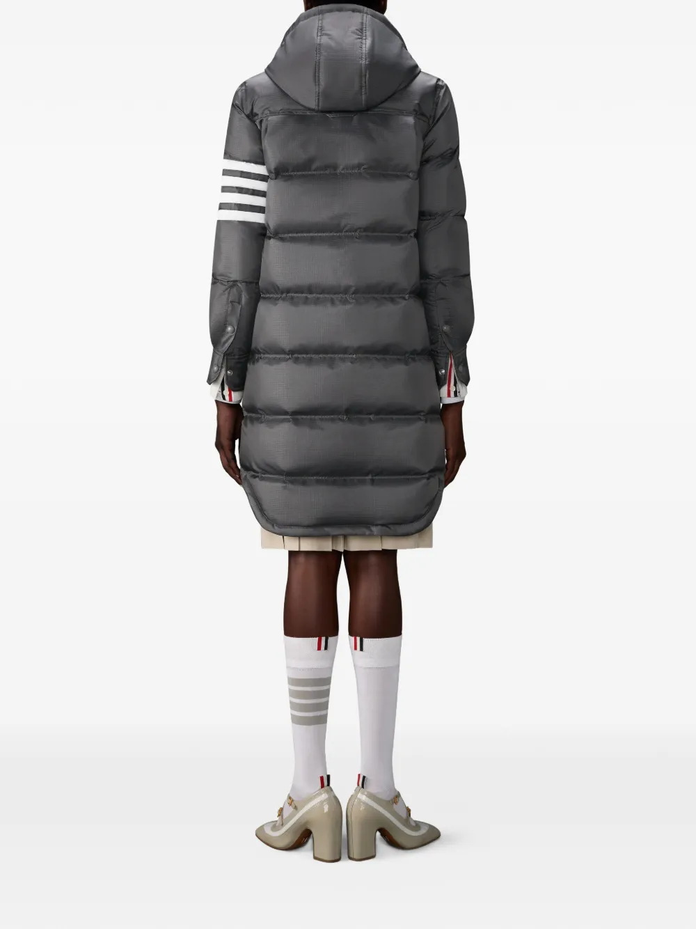 Thom Browne Ripstop 4-bar Parka In Gray