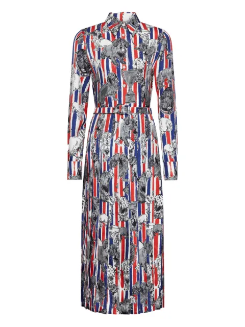 Thom Browne twill pleated hector midi dress